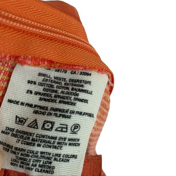 Cartonnier Anthropologie Charlie Textured Micro Striped Cotton Trouser Orange 4 - Picture 9 of 9